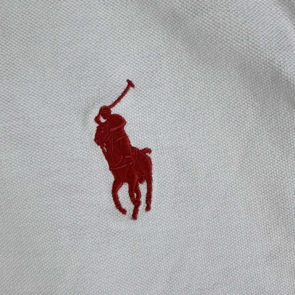 Polo Ralph Lauren Custom Slim Fit Russia RUS Colorblock Polo Shirt Mens XL White
